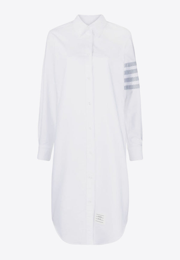 Thom Browne 4-bar Stripes Shirt Dress White FDSE28CF0313_100