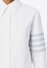 Thom Browne 4-bar Stripes Shirt Dress White FDSE28CF0313_100