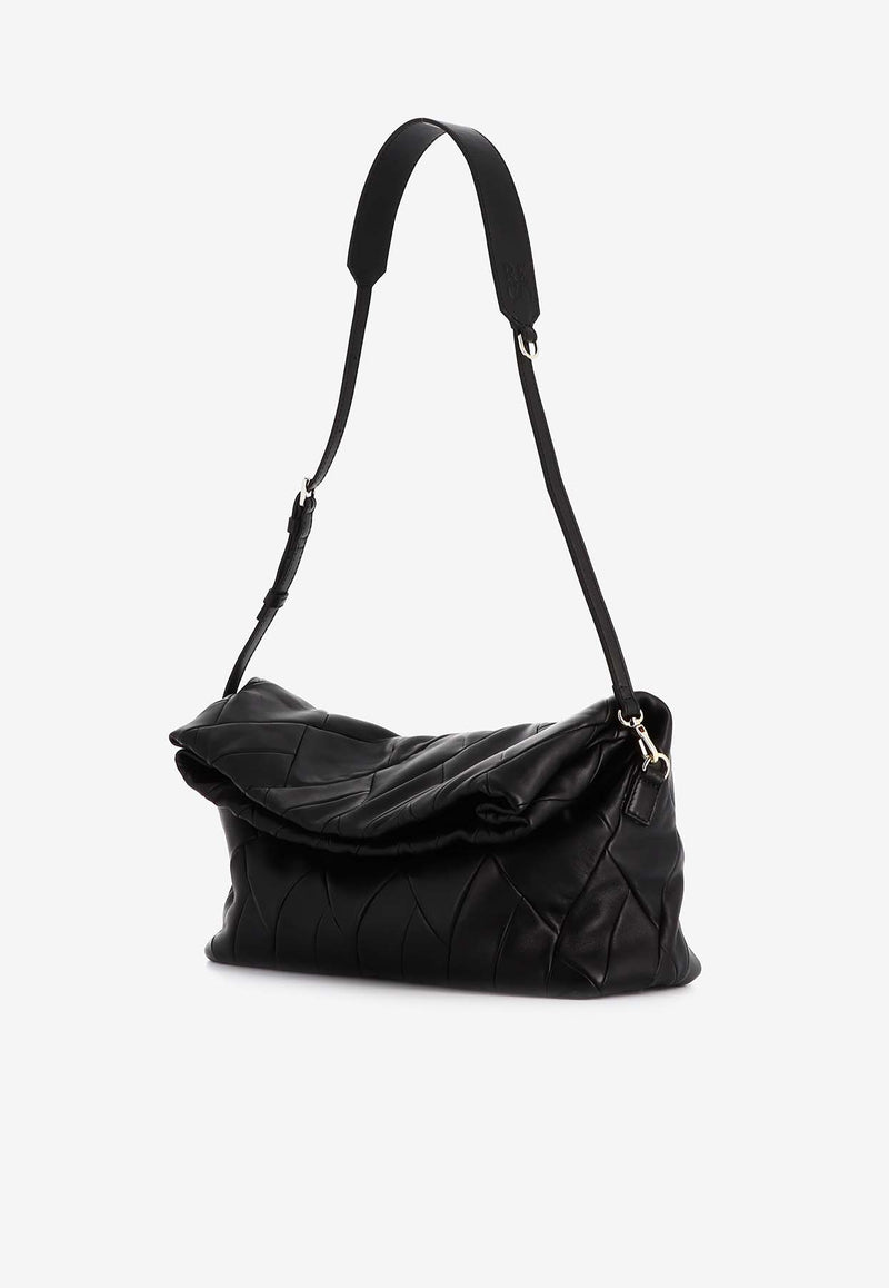 RECO Rombo Quilted Leather Shoulder Bag Black ROMBOBAG_NOCHE