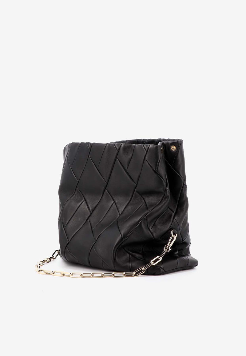 RECO Rombo Quilted Leather Shoulder Bag Black ROMBOBAG_NOCHE