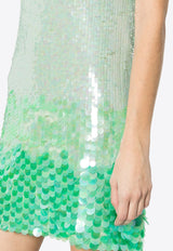 P.A.R.O.S.H Degrade Sequined Mini Dress Green D721891GIGI_065