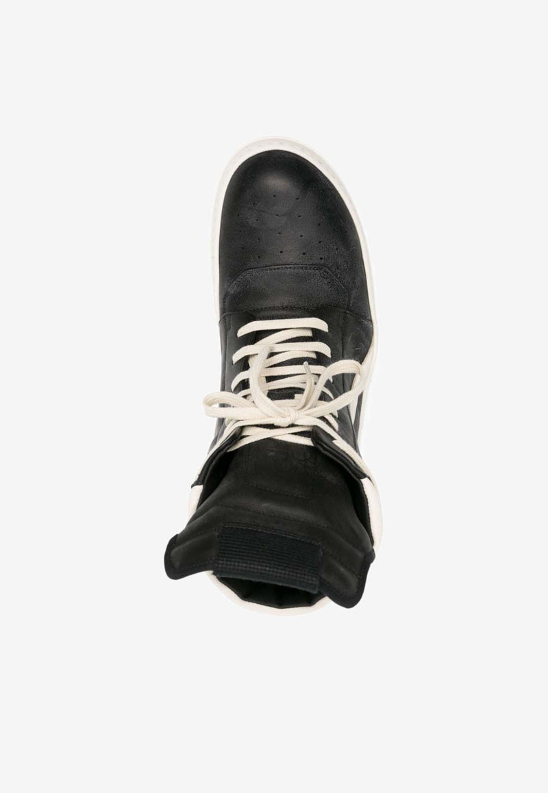 Rick Owens Geobasket High-Top Leather Sneakers Black RU01D3894LOOLCO_911