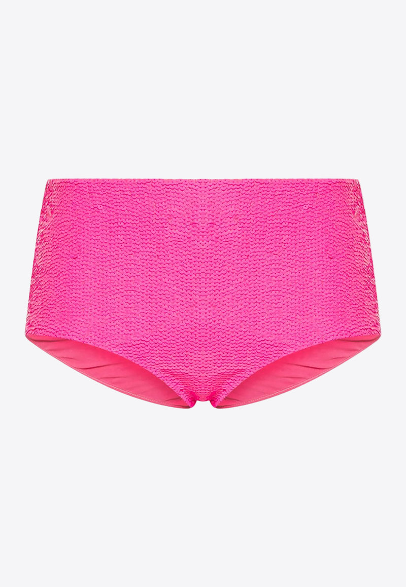 P.A.R.O.S.H Sequined High-Waist Bikini Bottom Pink D210554GARBO24_102