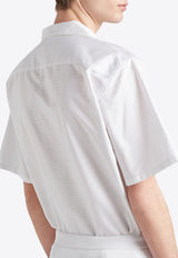 Prada Triangle Logo Short-Sleeved Shirt White UCS414S2211VJP_F0009