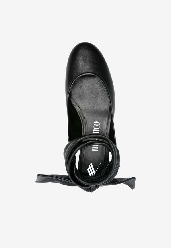 The Attico Cloe Calf Leather Ballet Flats Black 242WS793L001_100