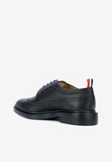 Thom Browne Longwing Grained Leather Brogue Shoes Black MFD002H00198_001