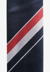 Thom Browne Signature Stripe Silk Tie Blue MNL001AF0145_415