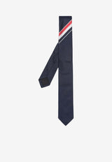 Thom Browne Signature Stripe Silk Tie Blue MNL001AF0145_415