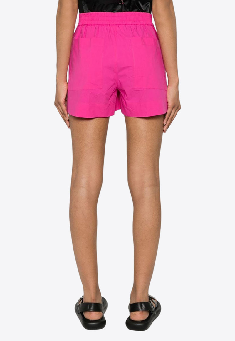 P.A.R.O.S.H Elasticated Waist Poplin Shorts  Fuchsia D210149CANYOX24_042