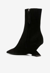 The Attico Cheope 60 Suede Ankle Boots  Black 236WS712L007_100