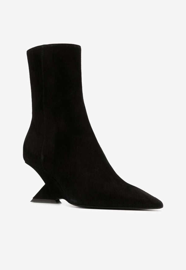 The Attico Cheope 60 Suede Ankle Boots  Black 236WS712L007_100