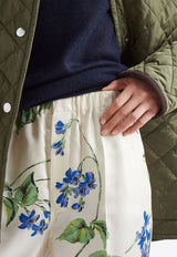 Prada Floral Print Twill Pants White P294HSOOO14NZ_F0K74