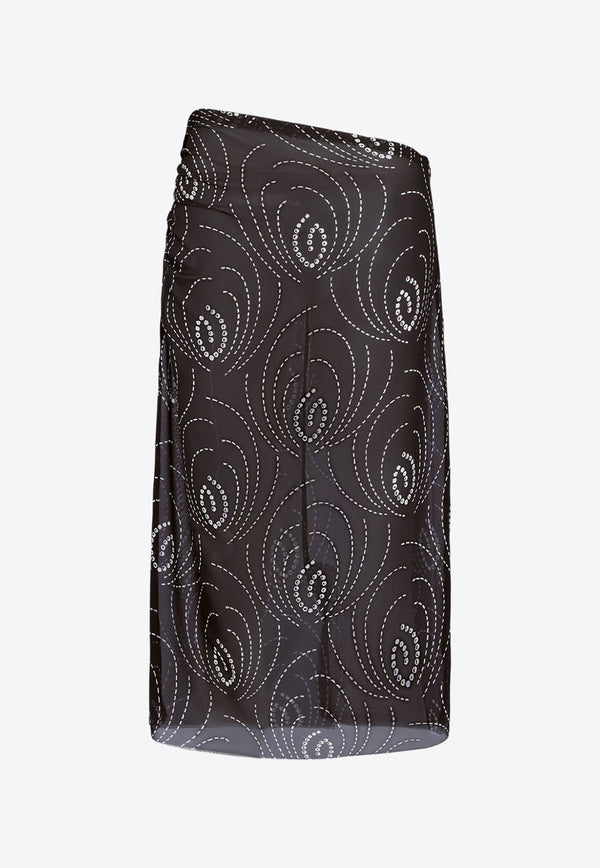 Prada Studded Midi Sheer Skirt Black P192JGSOOO14VN_F0002