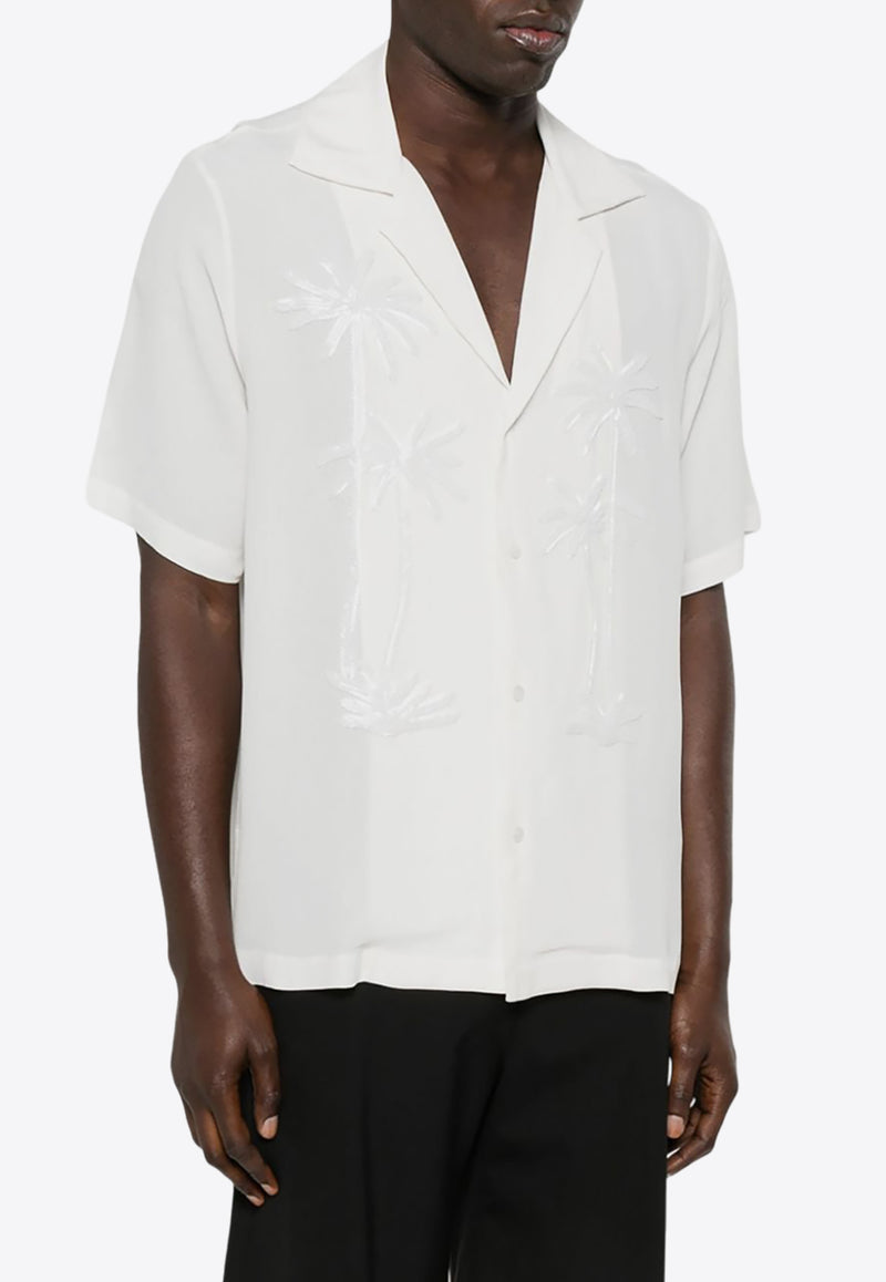 P.A.R.O.S.H Palm-Tree Embellished Shirt White D380612RALM_001