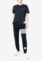 Thom Browne Name Tag Patch Crewneck T-shirt Navy MJS010A01454_415