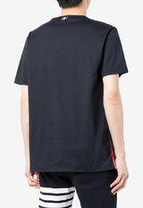 Thom Browne Name Tag Patch Crewneck T-shirt Navy MJS010A01454_415