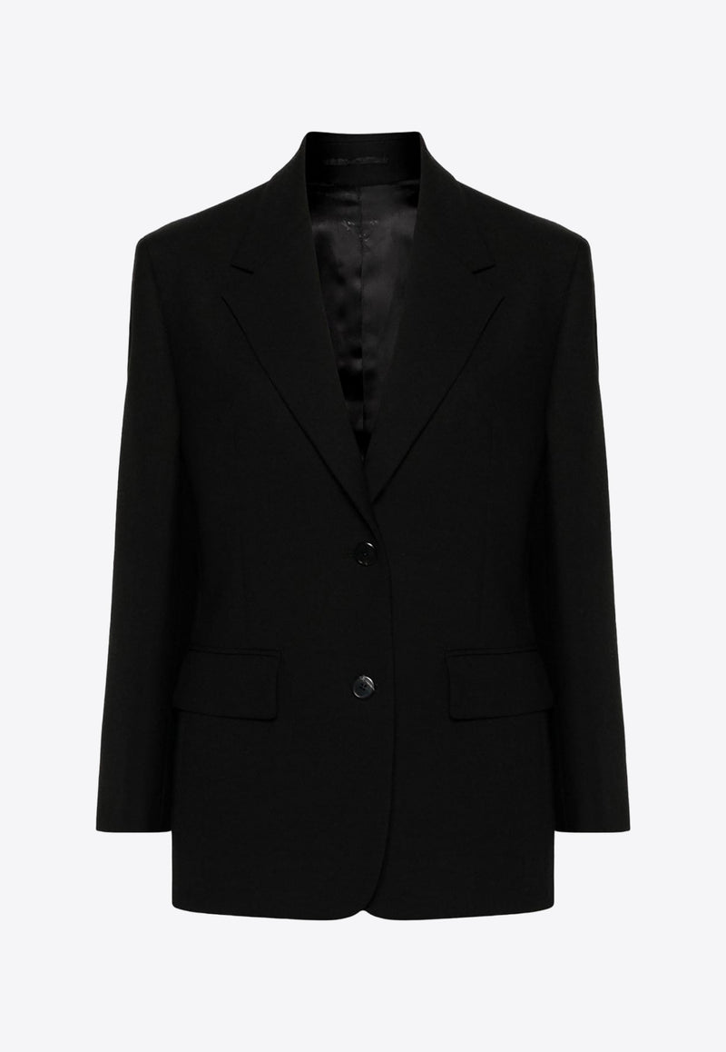 Prada Single-Breasted Wool Blazer Black P532OSOOO11CZ_F0002