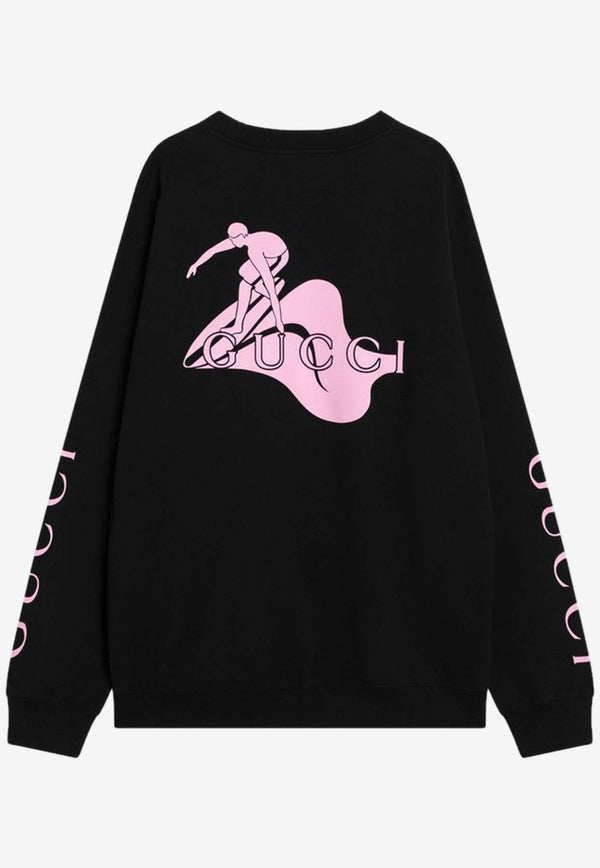 Gucci Graphic Print Logo Sweatshirt Black 784413XJG74/Q_GUC-1152