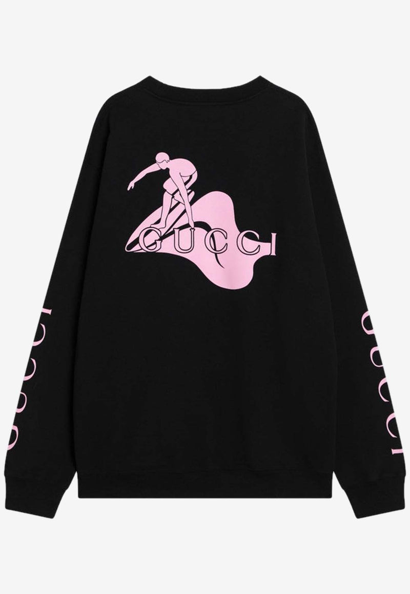 Gucci Graphic Print Logo Sweatshirt Black 784413XJG74/Q_GUC-1152
