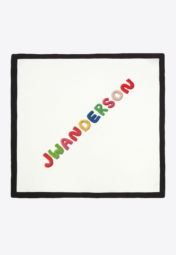 JW Anderson Logo Print Silk Scarf Off-white AC0305FA0373_022