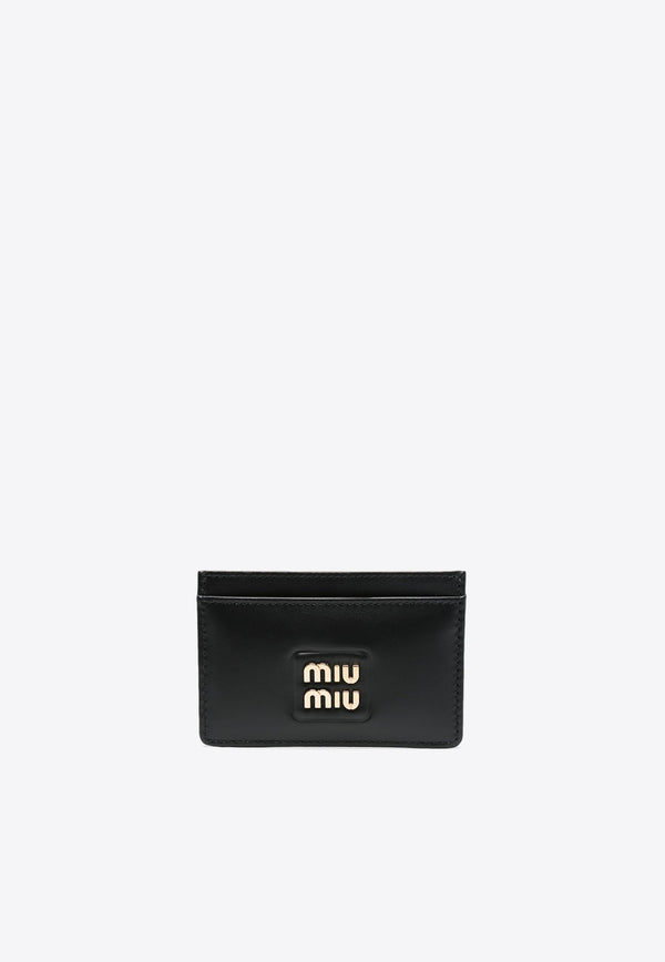 Miu Miu Logo Lettering Leather Cardholder  Black 5MC1092E6Y_F0002