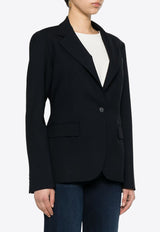 P.A.R.O.S.H Single-Breasted Wool Blazer Navy D420306LILLE_012