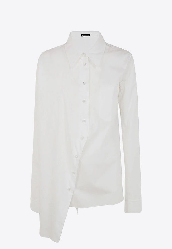 Ann Demeulemeester Julia Asymmetric Long-Sleeved Shirt  White B0011913FA028_001