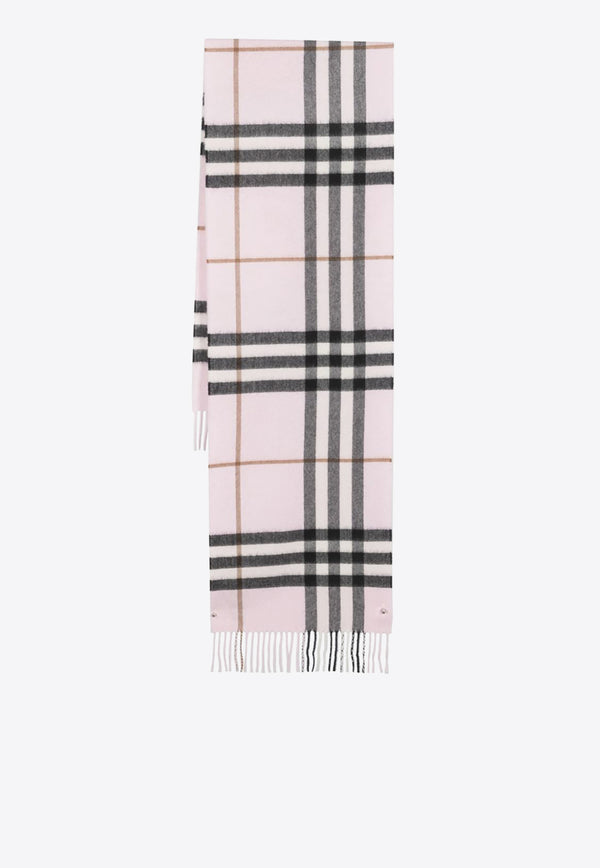 Burberry Check-Pattern Cashmere Scarf 8077877_B1017 Pink