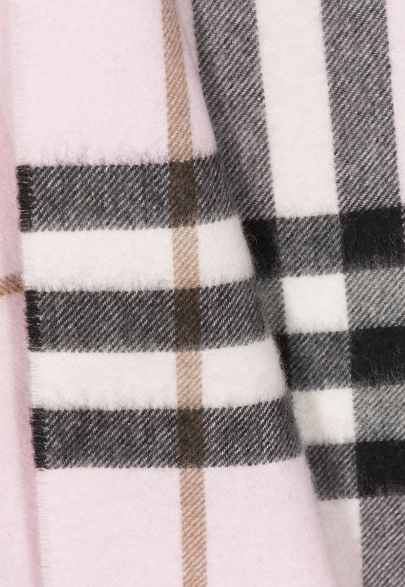 Burberry Check-Pattern Cashmere Scarf 8077877_B1017 Pink