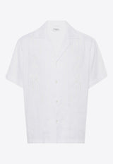 P.A.R.O.S.H Embroidered Linen Shirt White D380615BEACH24_002