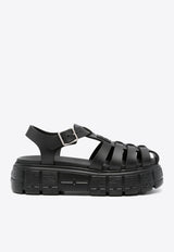 Miu Miu Caged Flatform Sandals Black 5X140EF0503LKK_F0002