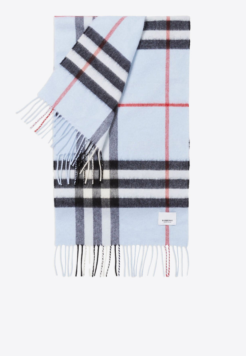 Burberry Check-Pattern Cashmere Scarf 8077882_A1397 Blue