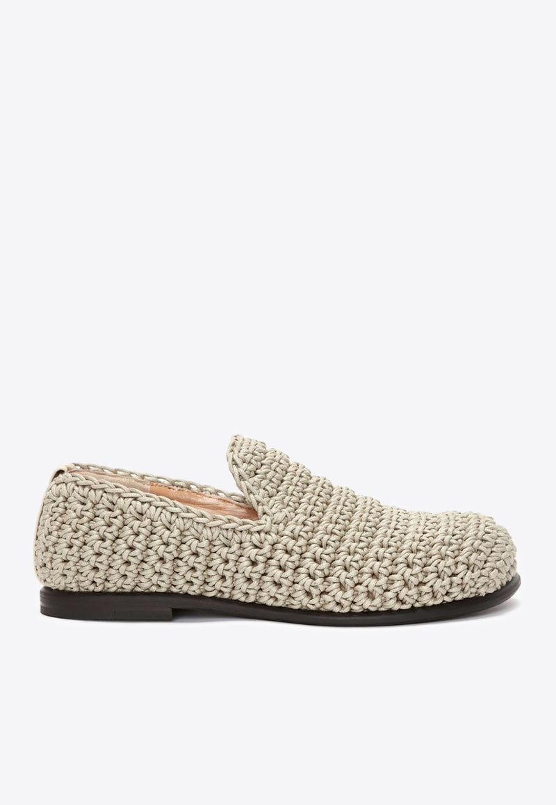 JW Anderson Crochet Knit Loafers Natural ANW42223A19546_101