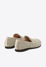 JW Anderson Crochet Knit Loafers Natural ANW42223A19546_101