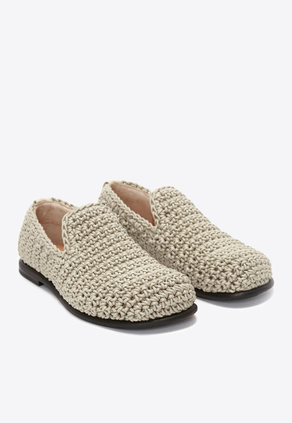 JW Anderson Crochet Knit Loafers Natural ANW42223A19546_101