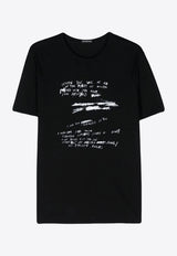 Ann Demeulemeester Handwriting Graphic-Print T-shirt Black B0011991FA206_099