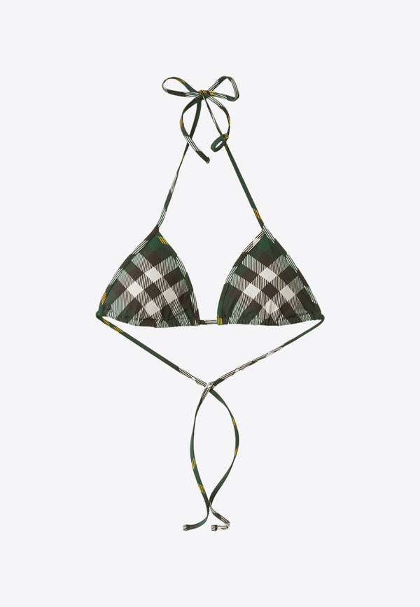 Burberry Check-Pattern Bikini Top 8082752_B8660 Green