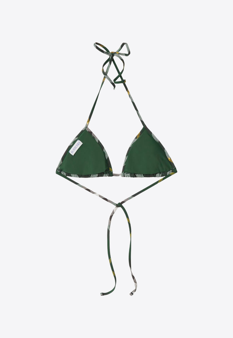 Burberry Check-Pattern Bikini Top 8082752_B8660 Green
