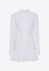 Patou Ruffled Mini Shirt Dress White DR1360017_001W