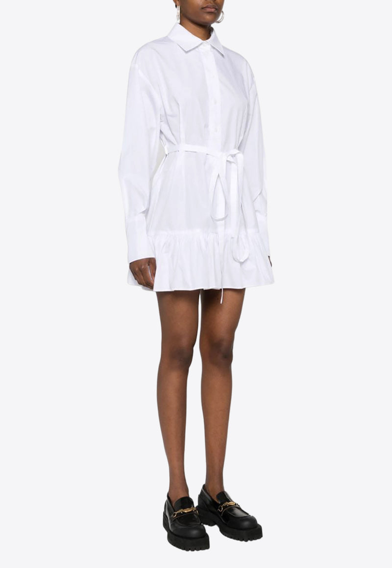 Patou Ruffled Mini Shirt Dress White DR1360017_001W