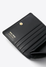 Miu Miu Logo Lettering Bi-Fold Wallet  Black 5MV2042E6Y_F0002