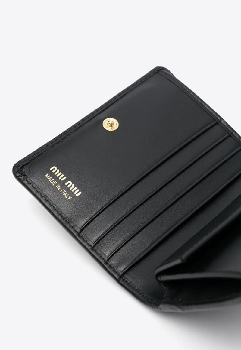 Miu Miu Logo Lettering Bi-Fold Wallet  Black 5MV2042E6Y_F0002