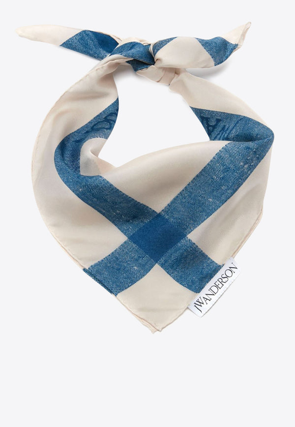 JW Anderson Jacquard Logo Silk Scarf White AC0305FA0361_856