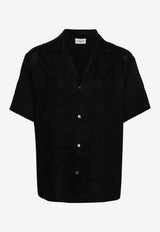 P.A.R.O.S.H Embroidered Linen Shirt Black D380615BEACH24_013