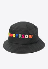 JW Anderson Logo Embroidered Bucket Hat Black AC0373FA0378_999