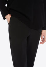 Max Mara Nepeta Wool Crepe Tailored Pants Black 2411131081600NEPETA_003
