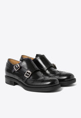 Miu Miu X Church's Leather Monk Strap Shoes Black 5E039EFM030055_F0002