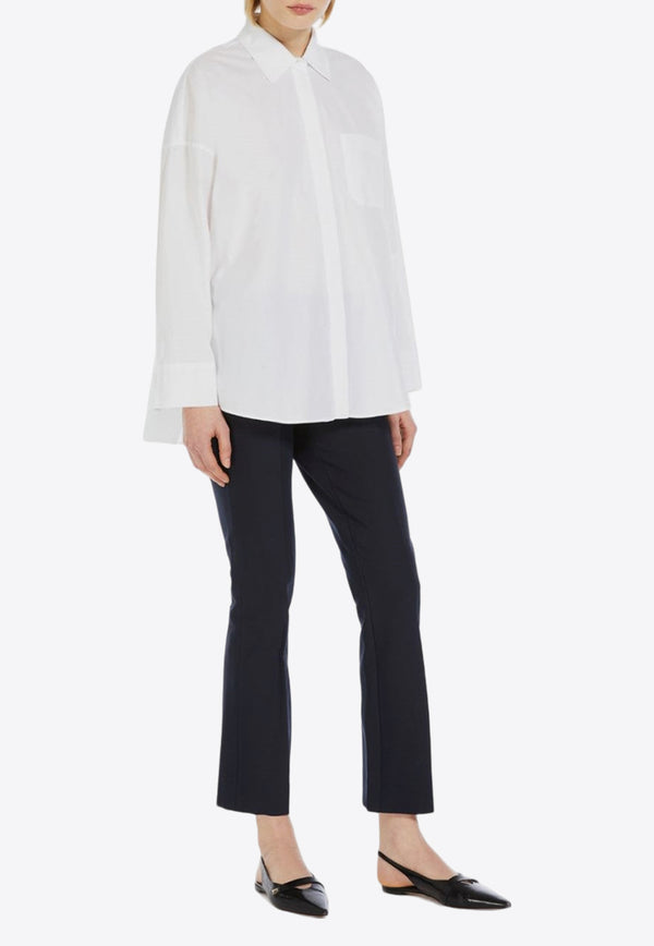 S Max Mara Lodola Oxford Long-Sleeved Shirt White 2419111091600LODOLA_002