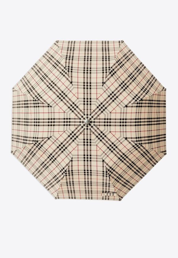 Burberry Vintage Check-Pattern Folded Umbrella 8077710_A1450 Beige