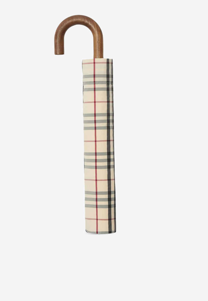 Burberry Vintage Check-Pattern Folded Umbrella 8077710_A1450 Beige